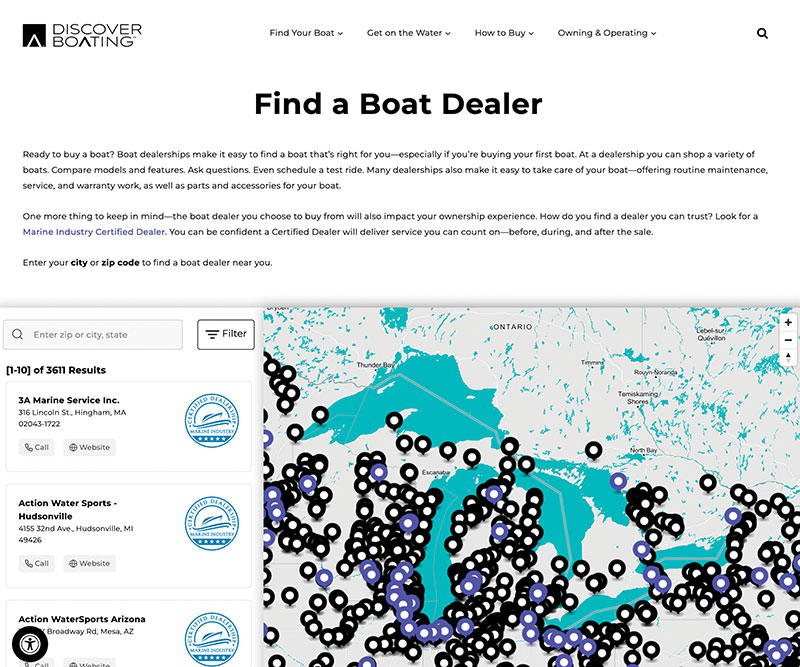 Find Boat Dealers With Discover Boating’s New Website