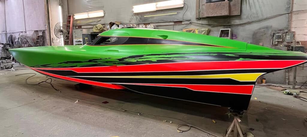 New Speed Marine LSB Powerboats Mod V Raceboat Dressed And Ready For Rigging
