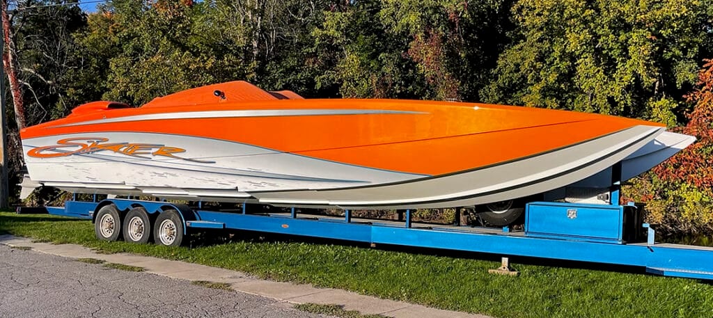 Veteran Racer Eyes Next Project After Selling Upstate Powerboat-Overhauled 40-Foot Barbed Wire Skater
